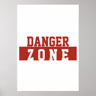 Gevarenzone / Minimalistische Moderne Eenvoudige R Poster