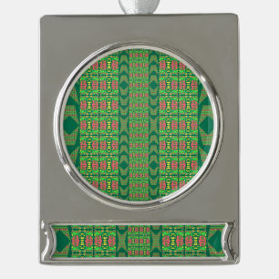 Gevarieerde bloemenvleugels verzilverd banner ornament
