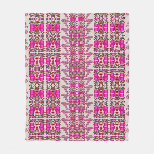 Gevarieerde bloemrozen fleece deken (Voorkant)