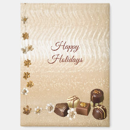 Gevarieerde chocolade met decoratieve bloemen magn magneet