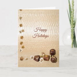 Gevarieerde chocolade met decoratieve bloemen vaka kaart