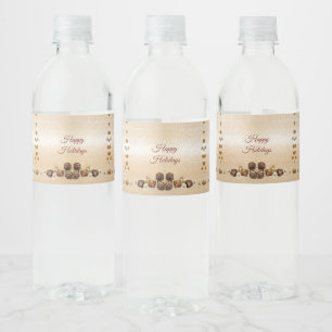 Gevarieerde chocolade met decoratieve bloemen waterfles etiket
