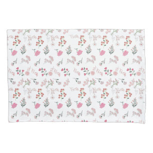 Gevarieerde Delicate Bloemen in Patroonprint Kussensloop