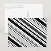 Gevarieerde diagonale grijze, zwarte, witte strepe briefkaart (Voorkant / Achterkant)