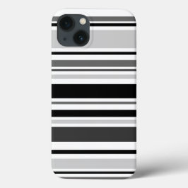 Gevarieerde grijze, zwarte, witte strepen Case-Mate iPhone case
