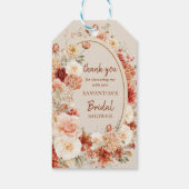 Gevarieerde herfst bloemenroestige ivoor blozen sa cadeaulabel (Achterkant)