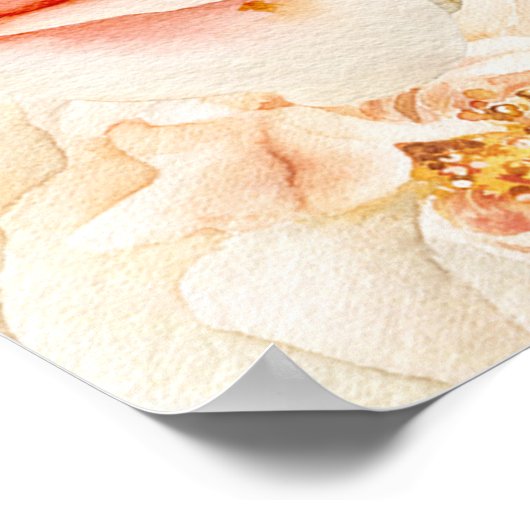 Gevarieerde herfst bloemenroestige ivoor blozen sa poster (Hoek)