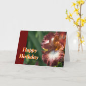 Gevarieerde Iris Verjaardag Kaart (Gele Bloem)