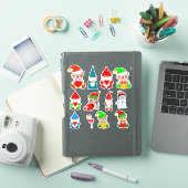 Gevarieerde Kerstmnis Gnomen, Elfen & Sneeuwman Sticker (iPad Cover)