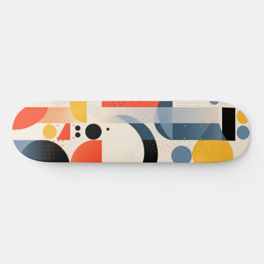 Gevarieerde kleurrijke vormen en stippen persoonlijk skateboard (Horizontaal)