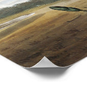  gevarieerde landbloemen met grijze hemel poster (Hoek)