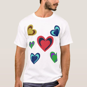 Gevarieerde minimalistische harten t-shirt