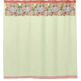 Gevarieerde Pioenrozen op een douchegordijn