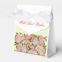 Gevarieerde Pioenrozen op een Favor Doos Bedankdoosjes