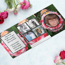 Gevarieerde roze gele rozen bloemenfoto drieluik aankondiging