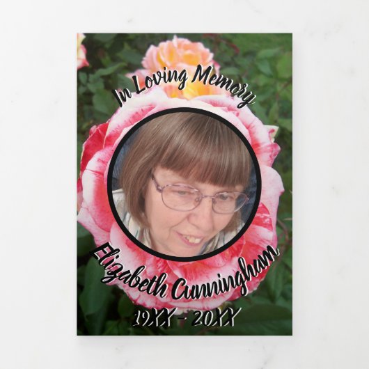 Gevarieerde roze gele rozen bloemenfoto drieluik aankondiging (Cover)