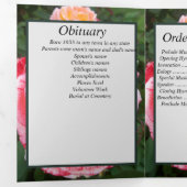 Gevarieerde roze gele rozen bloemenfoto drieluik aankondiging (Binnenzijde eerst)