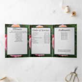 Gevarieerde roze gele rozen bloemenfoto drieluik aankondiging (Binnen)