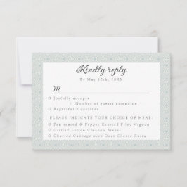 gevarieerde RSVP-maaltijdkeuzes RSVP Kaartje