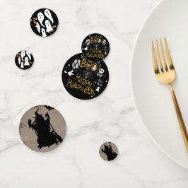 Gevarieerde tafeldecoratie voor een Halloweenfeest Confetti