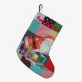 gevarieerde vierkantjes van  kleurrijk lappendeken kleine kerstsok (Voorkant (Hangend))