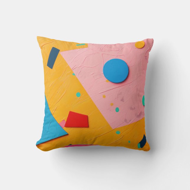 Gevarieerde vormen in levendige kleuren kussen (Voorkant)