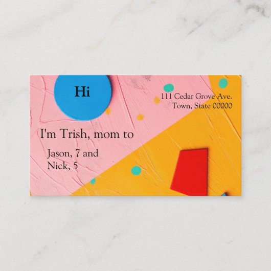 Gevarieerde vormen in levendige kleuren visitekaartje (Voorkant)