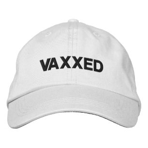 Gevaxeld, gevaccineerd, blauw van de marine en wit geborduurde pet