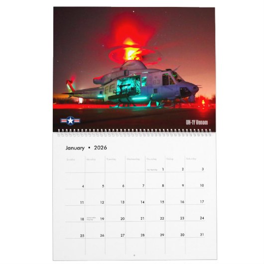 GEVECHT HUEY - UH-1 Helikopter Kalender (Jan 2026)