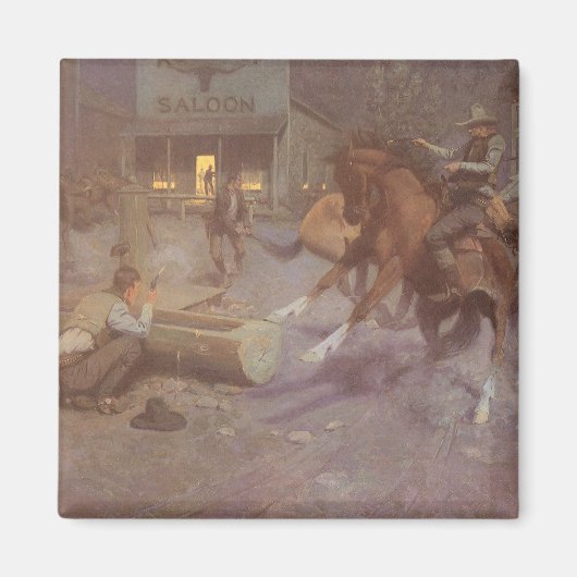 Gevecht in de Roundup Saloon door Bill Gollings Magneet (Voorkant)