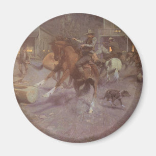 Gevecht in de Roundup Saloon door Bill Gollings Magneet