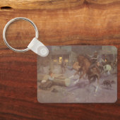 Gevecht in de Roundup Saloon door Bill Gollings Sleutelhanger (Achterkant)