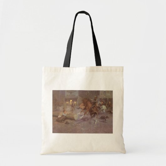 Gevecht in de Roundup Saloon door Bill Gollings Tote Bag (Voorkant)