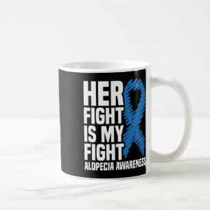 Gevecht is mijn gevecht Blue Ribbon Alopecia Bewus Koffiemok