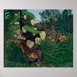 Gevecht tussen een Tijger en een Buffel, Henri Rou Poster