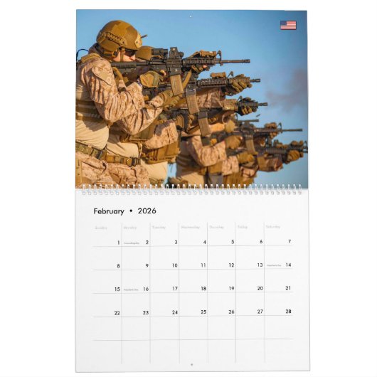 GEVECHTSEENHEID - Amerikaans militair gevechtspers Kalender (Feb 2026)