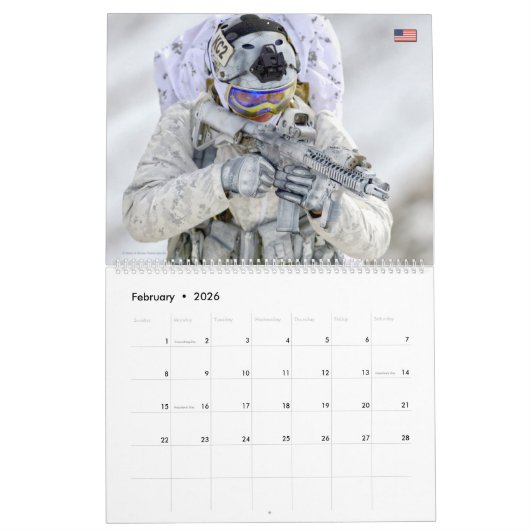 GEVECHTSEENHEID - Amerikaans militair gevechtspers Kalender (Feb 2026)