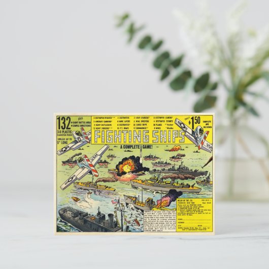  gevechtsschepen en Briefkaart (Staand voorkant)