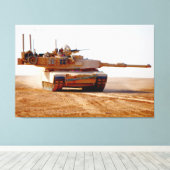 GEVECHTSTANK – M1 Abrams 40x60 Canvas Afdruk (Insitu (Houten vloer))