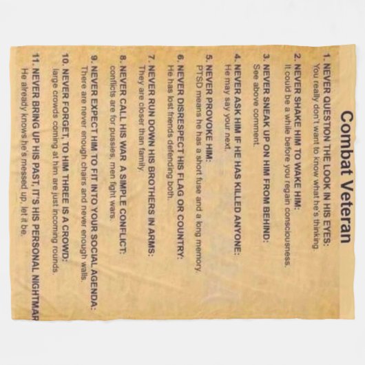 GEVECHTSVETERAAN FLEECE DEKEN (Voorkant (Horizontaal))