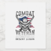 Gevechtsveteraan operatie Desert storm Wijn Etiket (Enkel label)