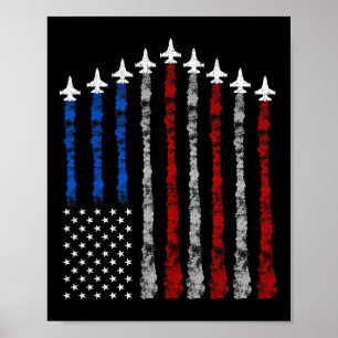 Gevechtsvliegtuig Amerika Vlag 4 Juli Patrioti Poster