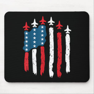 Gevechtsvliegtuig Amerika Vlag 4 Juli Patriottisch Muismat