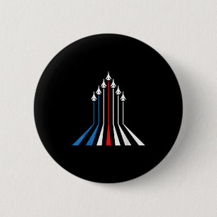 Gevechtsvliegtuig Amerikaanse vlag 4 juli Patrioti Ronde Button 5,7 Cm