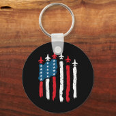 Gevechtsvliegtuig Amerikaanse vlag 4 juli Patrioti Sleutelhanger (Voorkant)