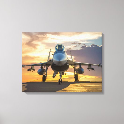 Gevechtsvliegtuig Canvas Afdruk (Voorkant)