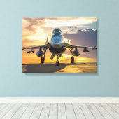 Gevechtsvliegtuig Canvas Afdruk (Insitu (Houten vloer))