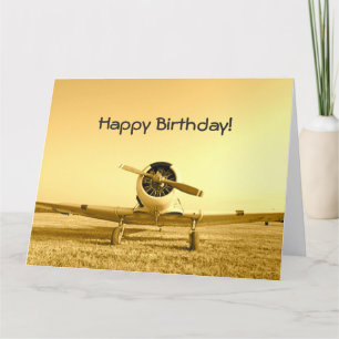 gevechtsvliegtuig geel Birthday Big Kaart