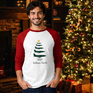Gevechtsvliegtuig Kerstboom Familie Matchende T-sh T-shirt