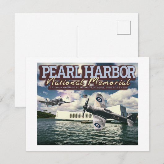GEVECHTSVliegtuig - PEARL HARBOR NATIONAL MONUMENT Briefkaart (Voorkant / Achterkant)